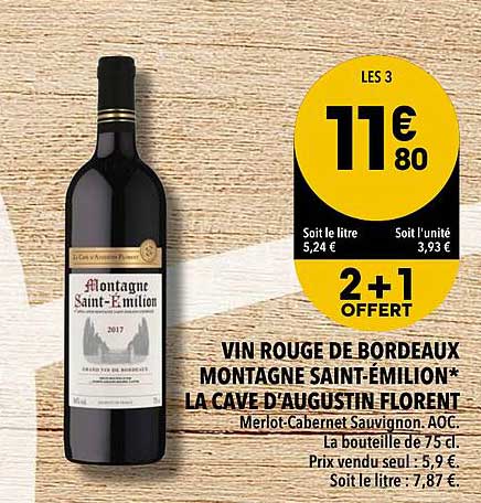 vin rouge de bordeaux montagne saint-émilion la cave d'augustin florent