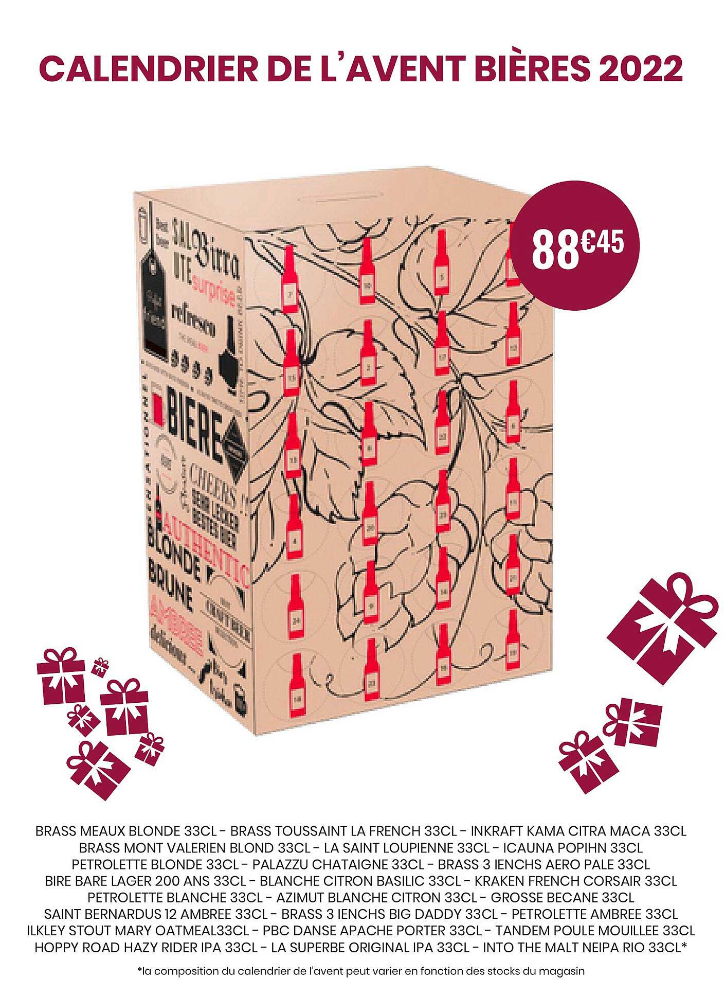 calendrier de l'avent bières 2022
