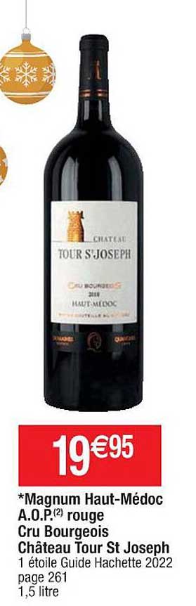 magnum haut-médoc a.o.p. rouge cru bourgeois château tour st joseph