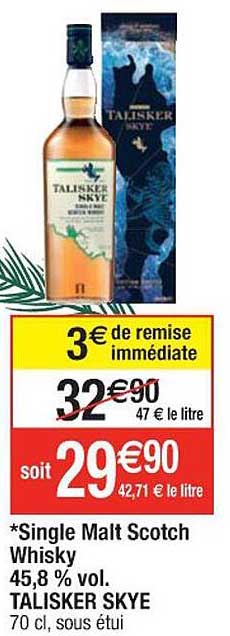 single malt scotch whisky 45,8% vol. talisker skye