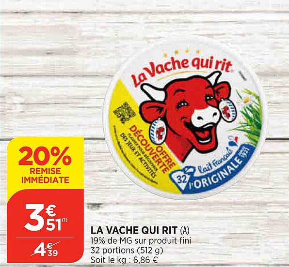 20% remise immédiate la vache qui rit