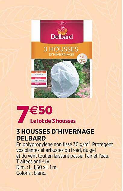 3 housses d'hivernage delbard