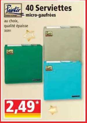 40 serviettes micro-gaufrées painter