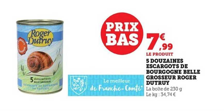 5 douzaines escargots de bourgogne belle grosseur roger dutruy