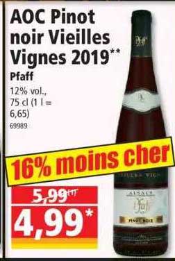 aoc pinot noir vieilles vignes 2019 pfaff
