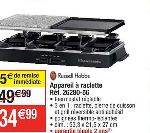 appareil à raclette russell hobbs