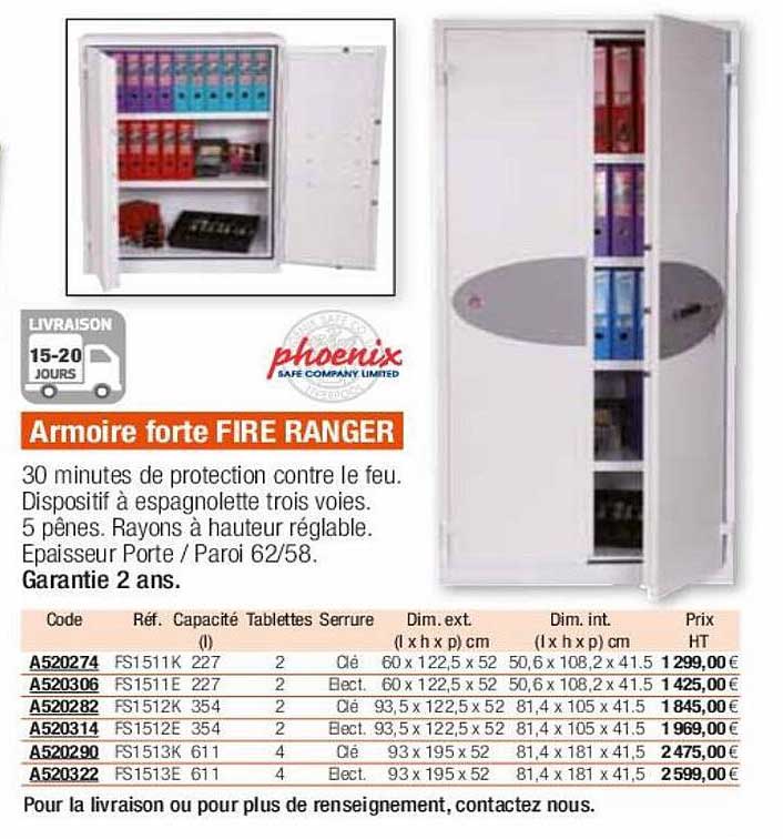 armoire forte fire ranger phoenix