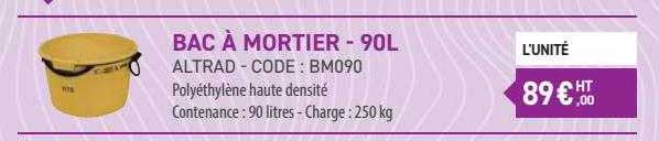 bac à mortier - 90l altrad