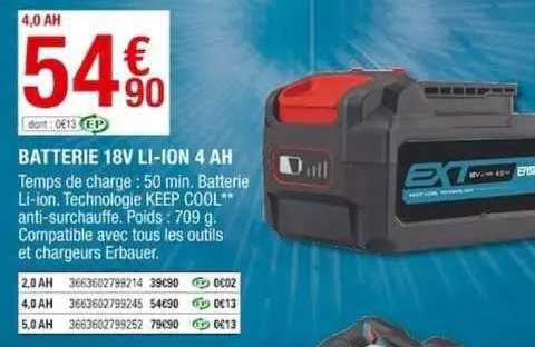 batterie 18v li-ion 4 ah