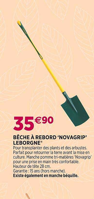 bêche à rerbord 'novagrip' leborgne