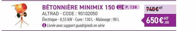 Bétonnière Minimix 150 Altrad