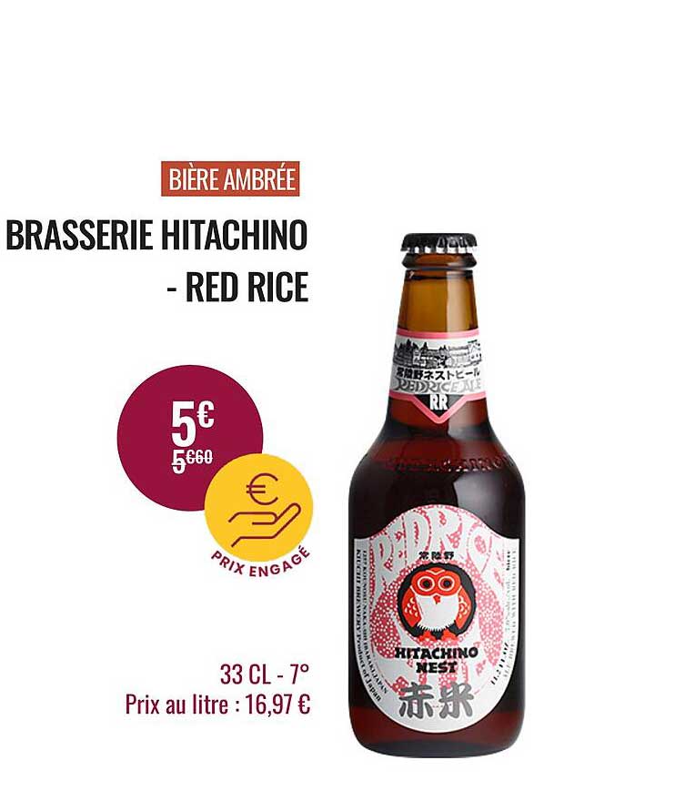 bière ambrée brasserie hitachino - red rice