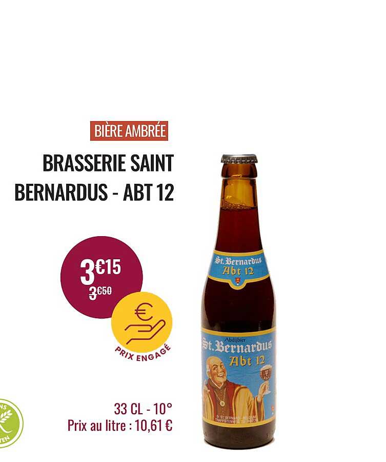Bière Ambrée Brasserie Saint Bernardus - Abt 12