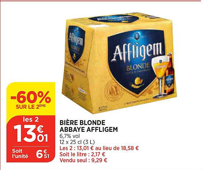 Bière Blonde Abbaye Affligem -60% Sur Le 2ème