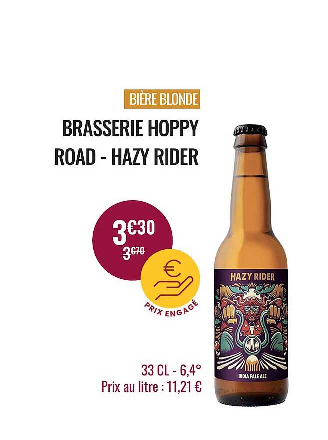 bière blonde brasserie hoppy road - hazy rider