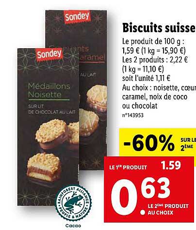 Biscuits Suisse Sondey