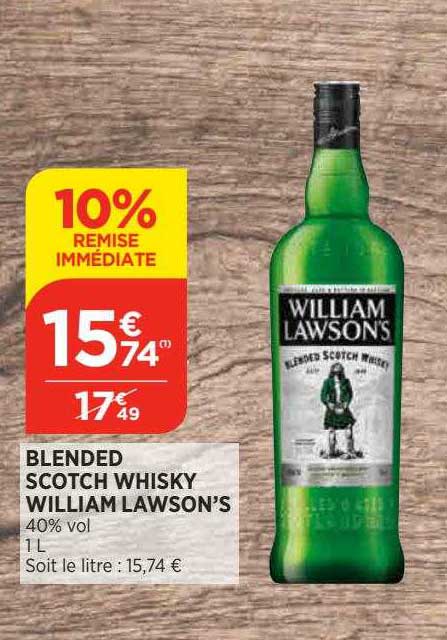 blended scotch whisky william lawson's 10% remise immédiate