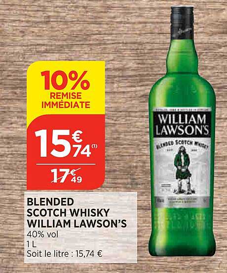 blended scotch whisky william lawson's 10% remise immédiate