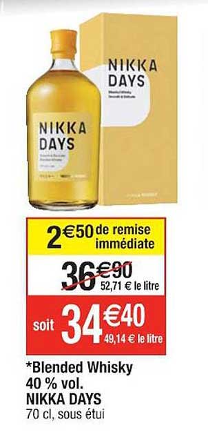 blended whisky 40% vol. nikka days