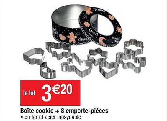 boîte cookie + 8 emporte-pièces