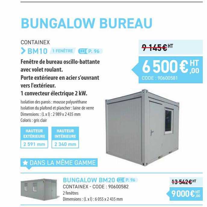 bungalow bureau containex bm 10