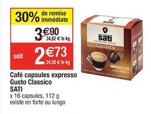 Café Capsules Expresso Gusto Classico Sati