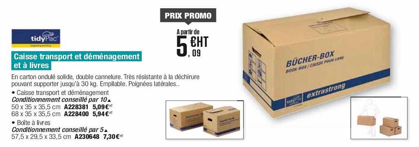 caisse transport et déménagement et à livre tidypac