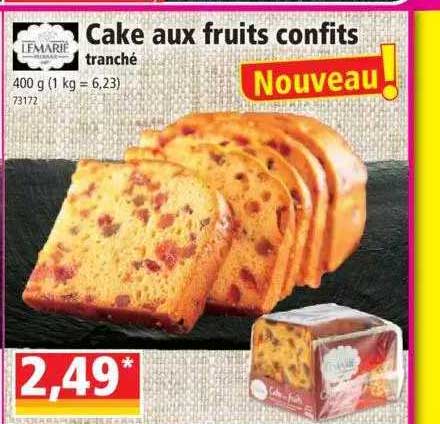 cake aux fruits confits tranché lemarié