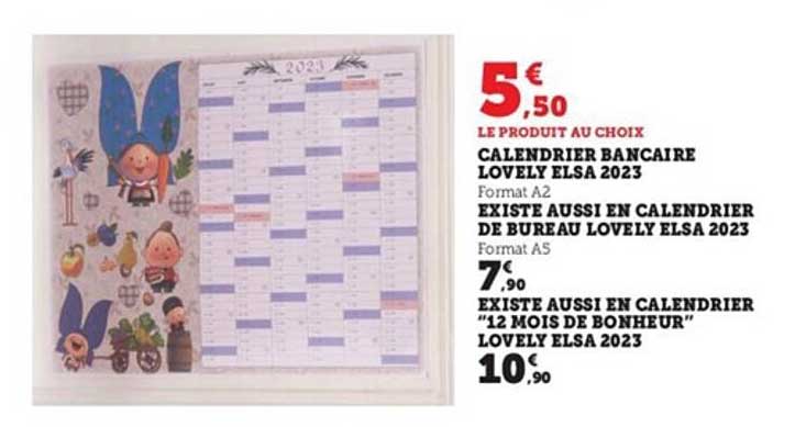 calendrier bancaire lovely elsa 2023 existe aussi en calendrier de bureau lovely elsa 2023 existe aussi en calendrier "12 mois de bonheur" lovely elsa 2023