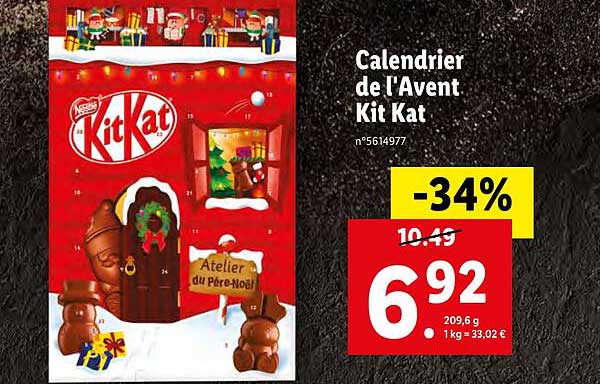 calendrier de l'avent kit kat