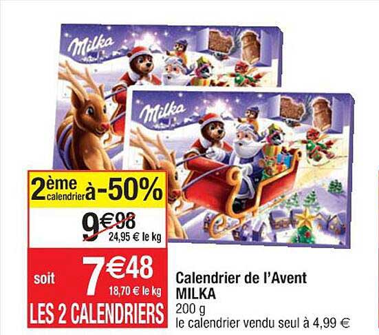 calendrier de l'avent milka
