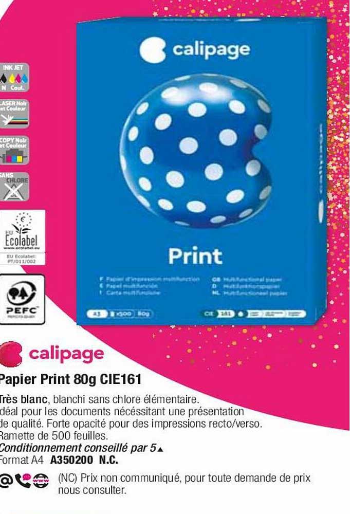 calipage papier print 80g cie161