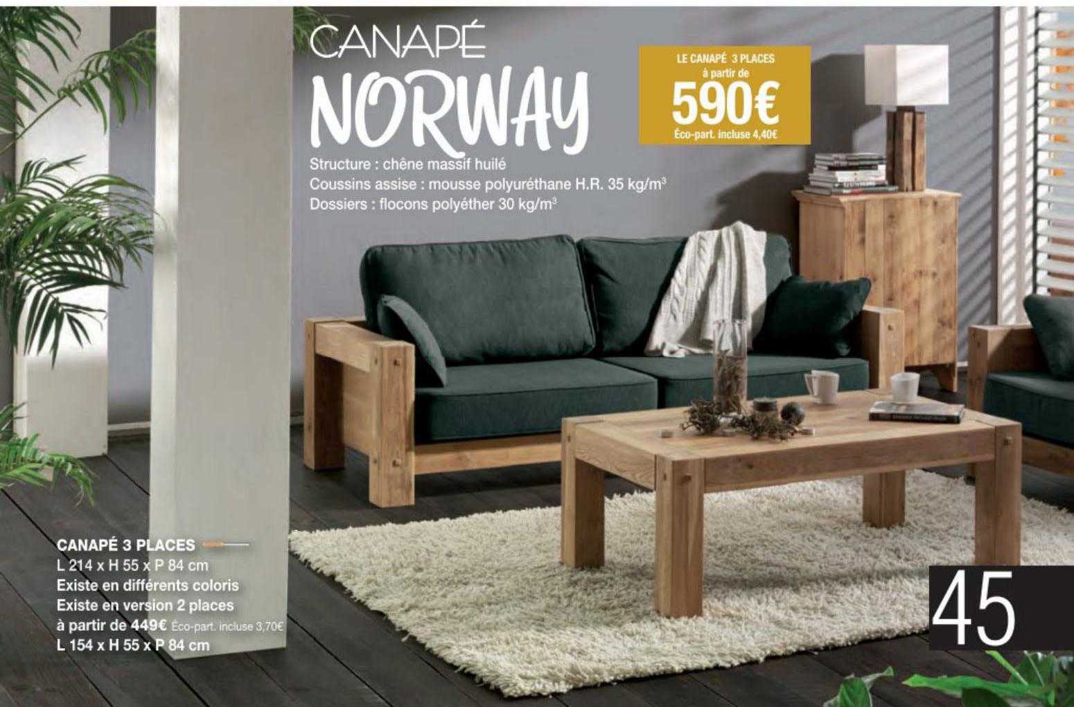 canapé 3 places norway