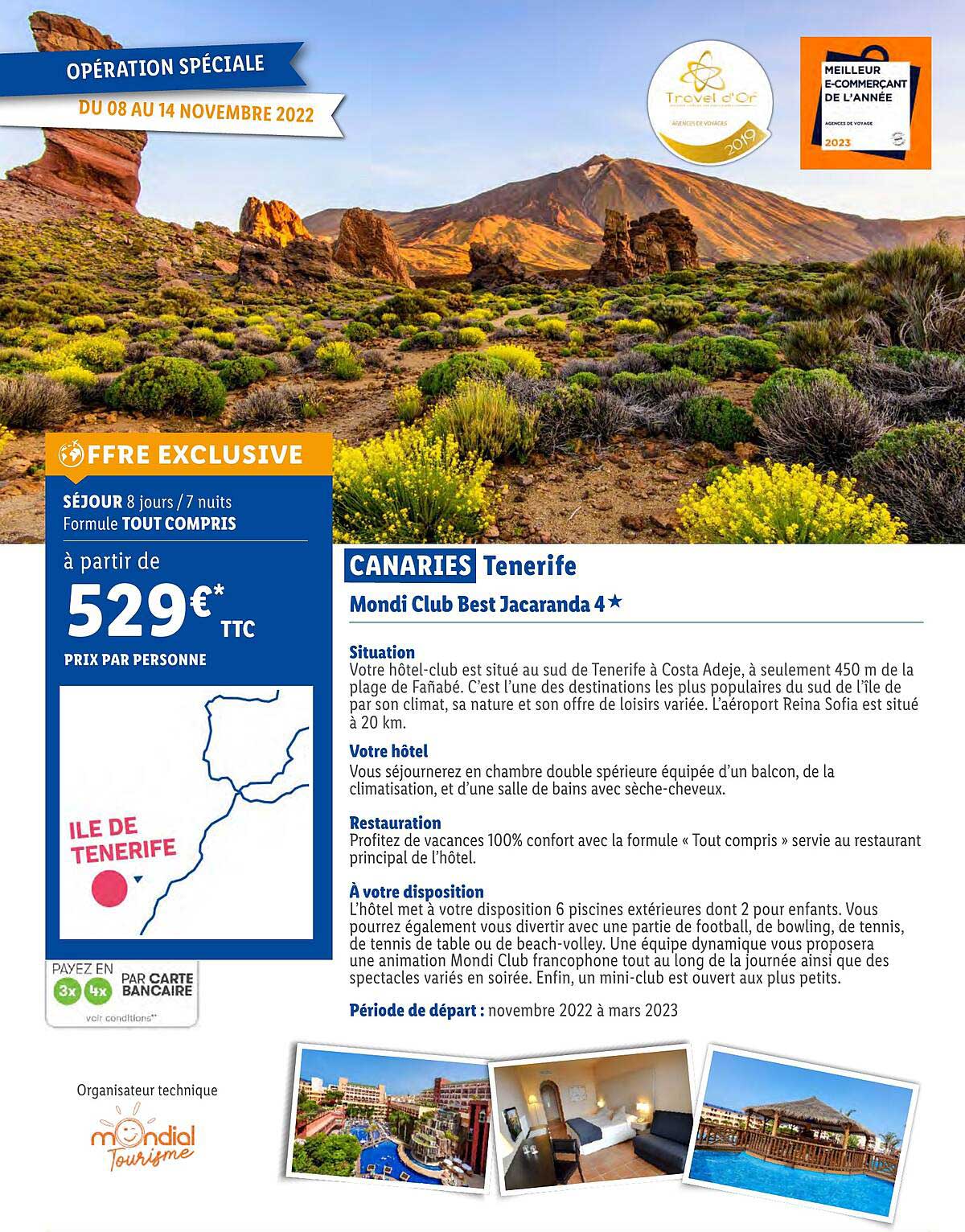 canaries tenerife : mondi club best jacaranda 4*