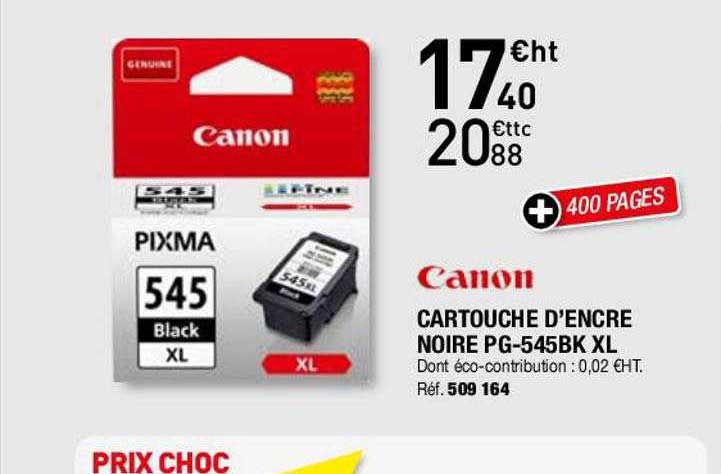 canon cartouche d'encre noire pg-545b xl