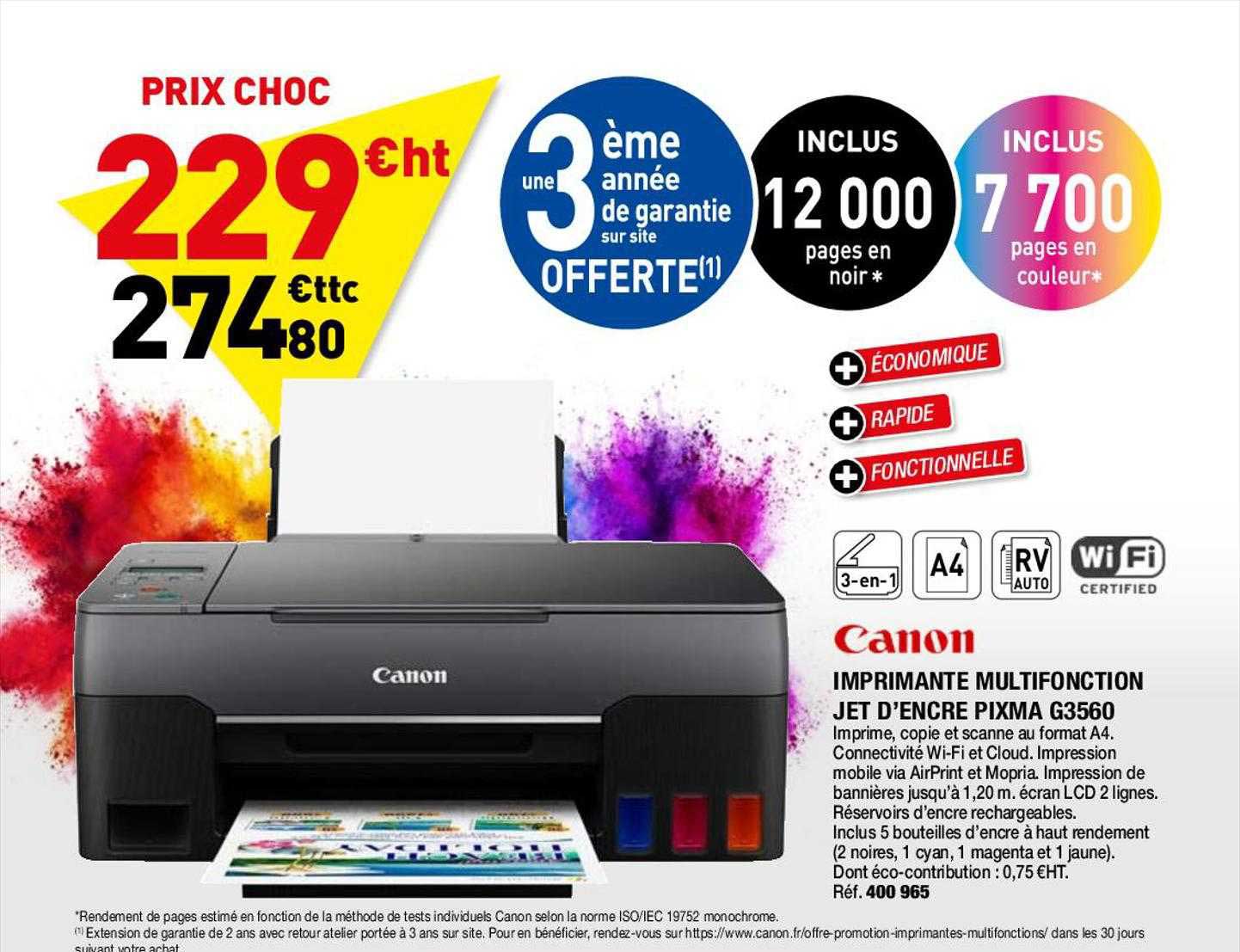 canon imprimante multifonction jet d'encre pixma g3560