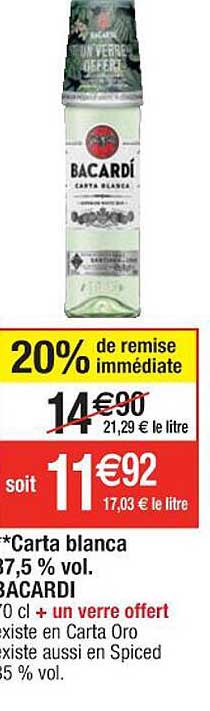 carta blanca 17,5% vol. bacardi