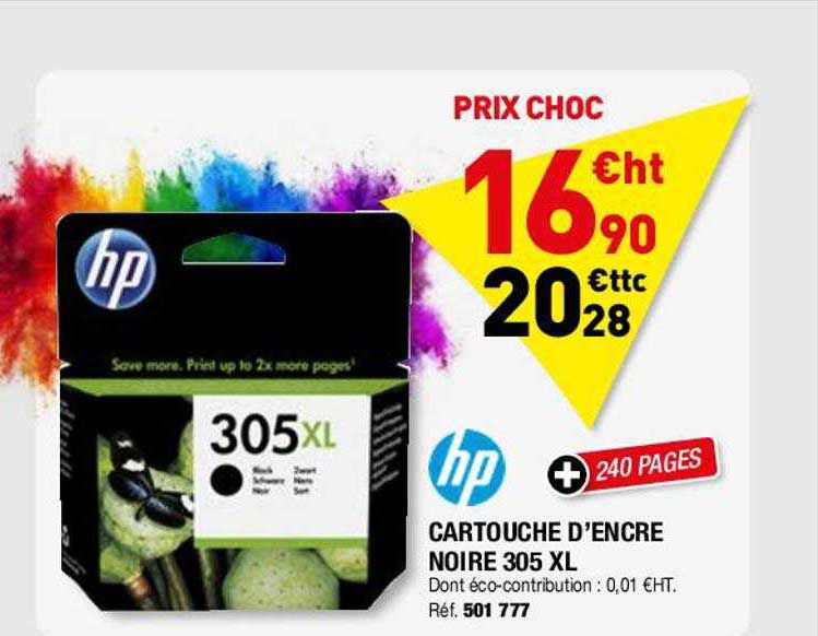 Cartouche D'encre Noire 305xl Hp