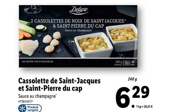 cassolette de saint-jacques et saint-pierre du cap deluxe