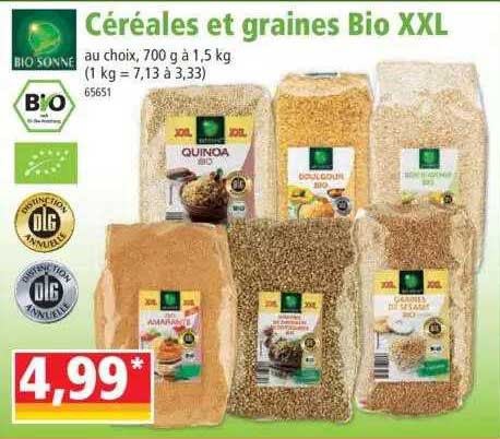 céréales et graines bio xxl bio sonne