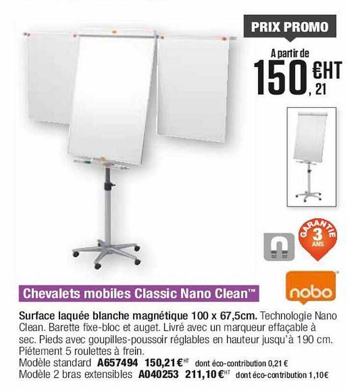 chevalets mobiles classic nano clean nobo