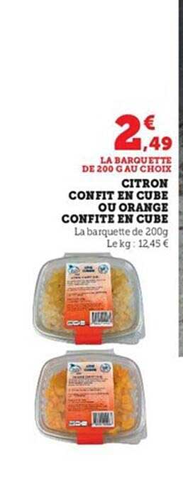 citron confit en cube ou orange confite en cube