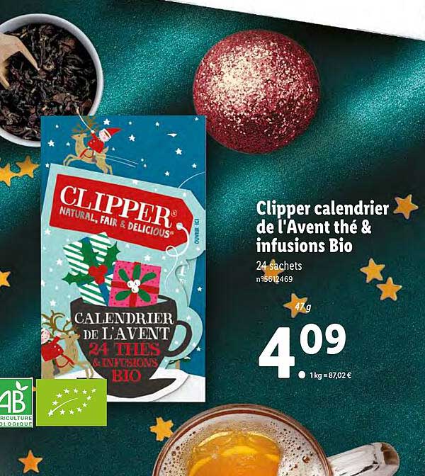 clipper calendrier de l'avent thé & infusions bio