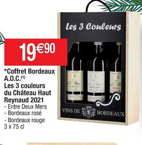coffret bordeaux a.o.c. les 3 couleurs du château haut reynaud 2021