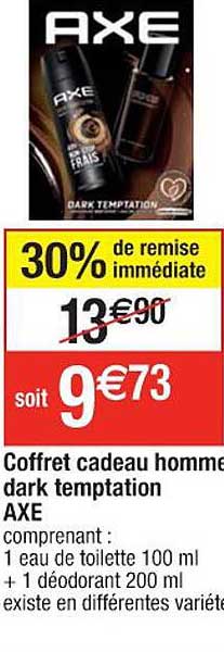 coffret cadeau homme dark temptation axe