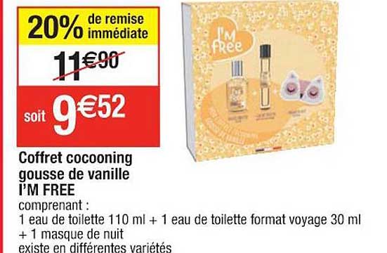 coffret cocooning gousse de vanille i'm free