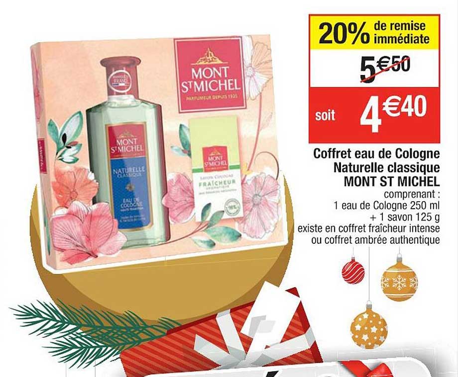 Coffret Eau De Cologne Naturelle Classique Mont St Michel