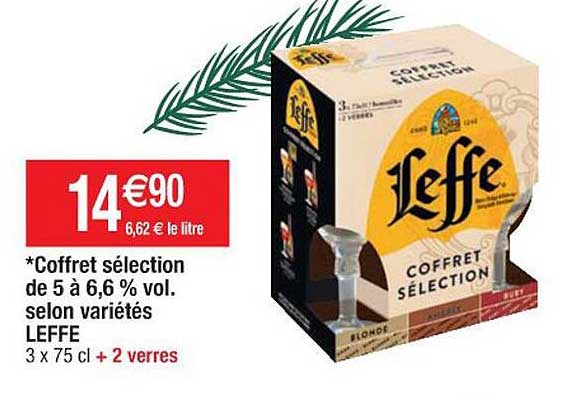 coffret sélection de 5 à 6,6% vol. selon variétés leffe