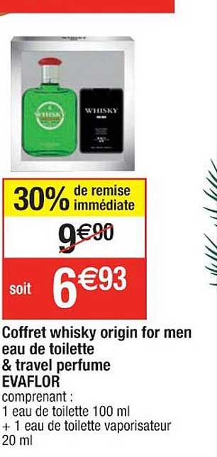 coffret whisky origin for men eau de toilette & travel perfume evaflor
