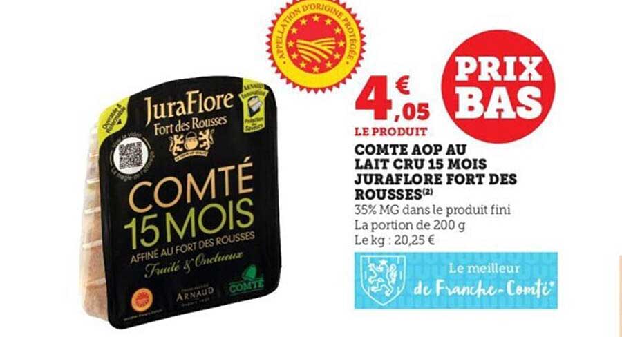 Comté Aop Au Lait Cru 15 Mois Juraflore Fort Des Rousses